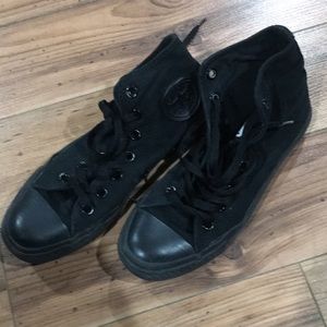 Converse all black high top sneakers